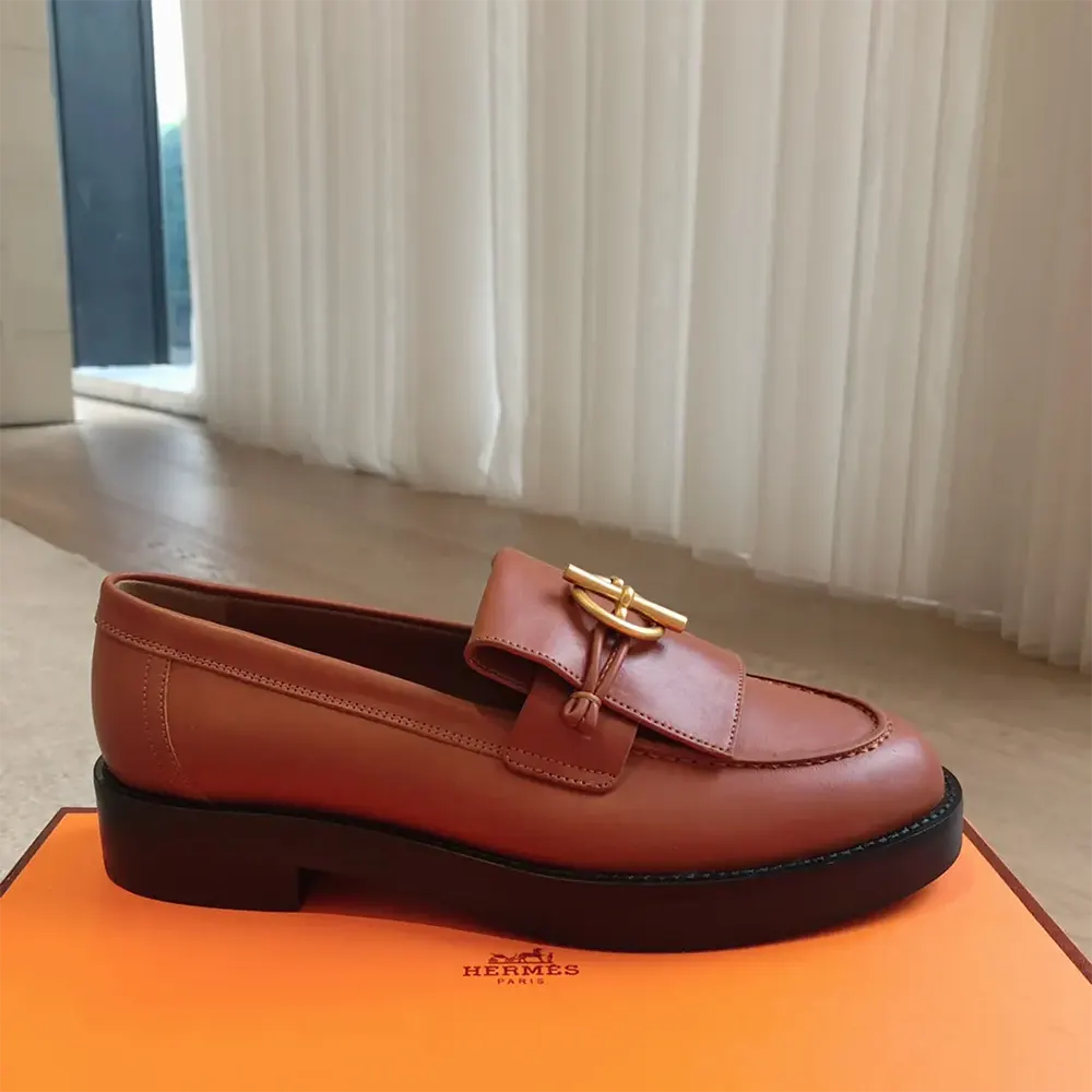 Hermes Women Impact Loafer in Calfskin Leather-Brown 241143Z - image 6