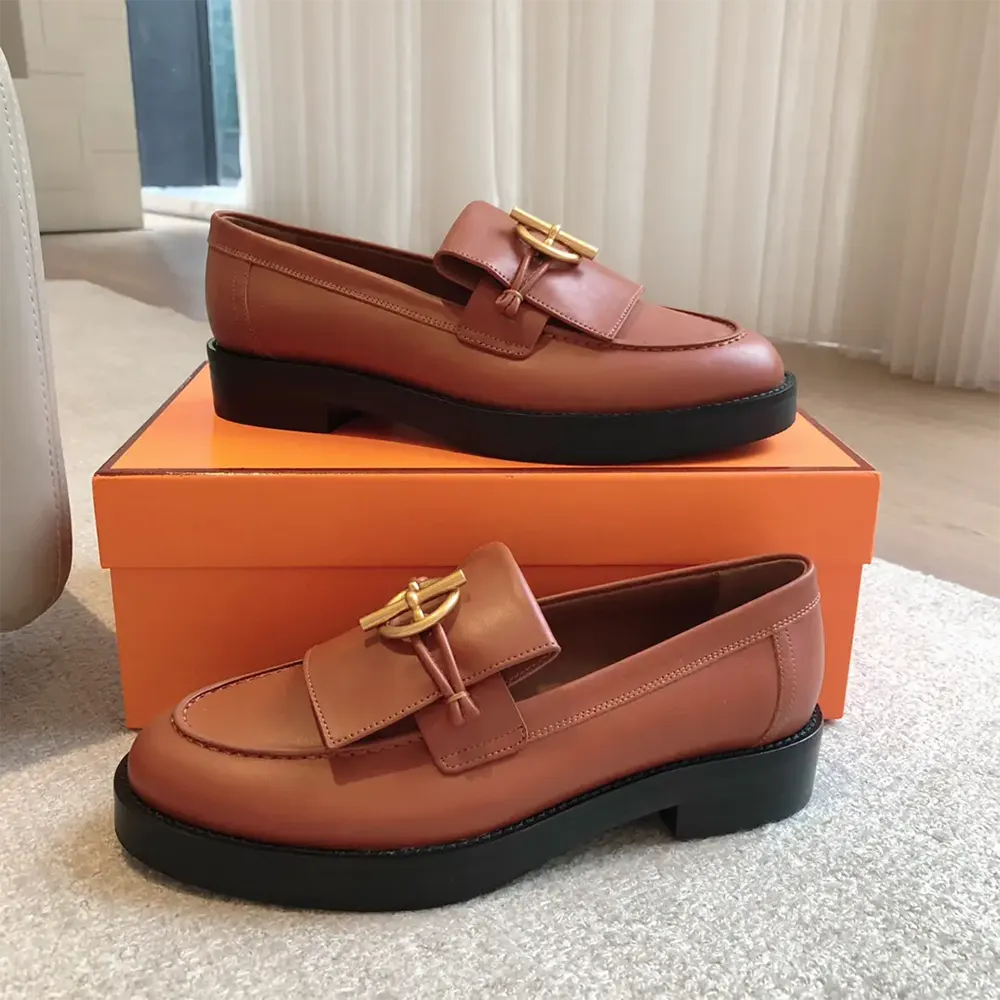 Hermes Women Impact Loafer in Calfskin Leather-Brown 241143Z - image 5