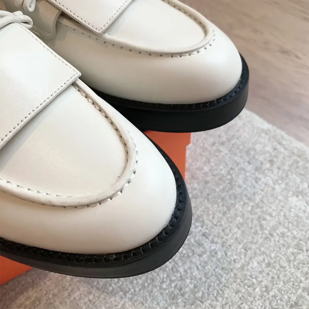 Hermes Women Impact Loafer in Calfskin Leather-White 241143Z - image 8