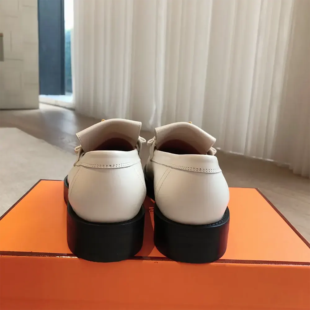 Hermes Women Impact Loafer in Calfskin Leather-White 241143Z - image 7