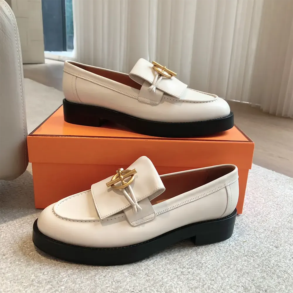 Hermes Women Impact Loafer in Calfskin Leather-White 241143Z - image 5