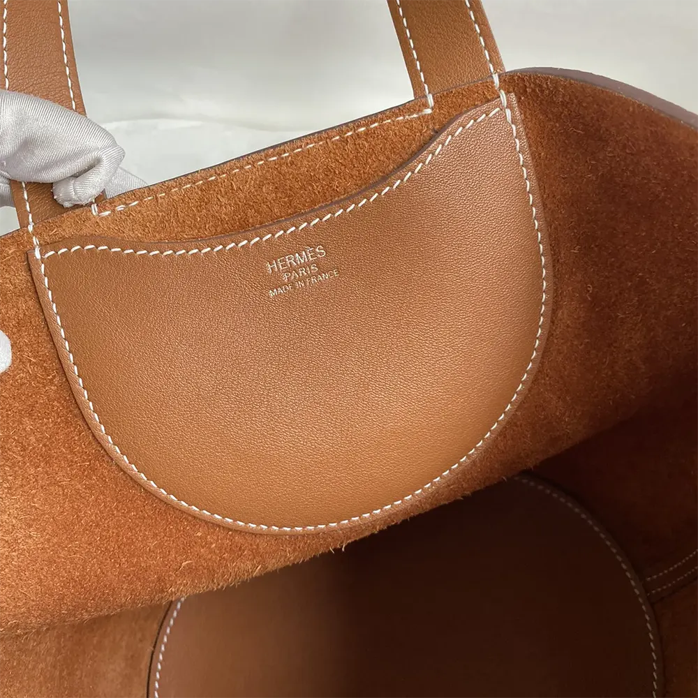 Hermes Women In the Loop 18 Handbag Clemence Leather-Brown/Silver - image 9
