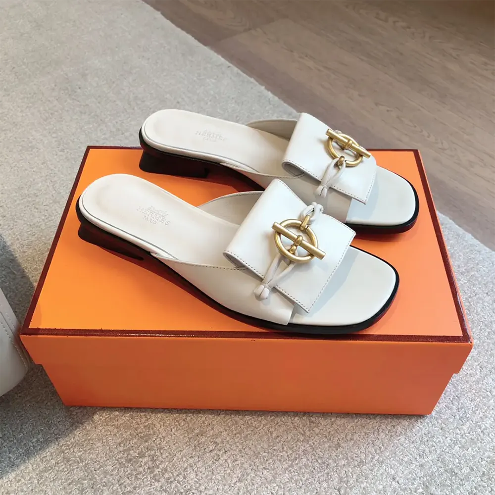 Top view showing open-toe design of Hermes Women Isle Sandal