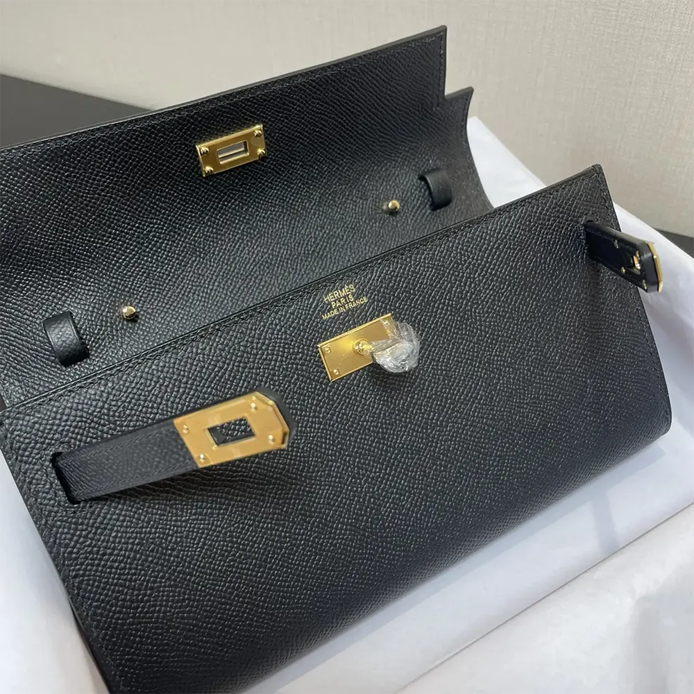 Hermes Women Kelly To Go in Epsom Leather-Black/Gold - image 9