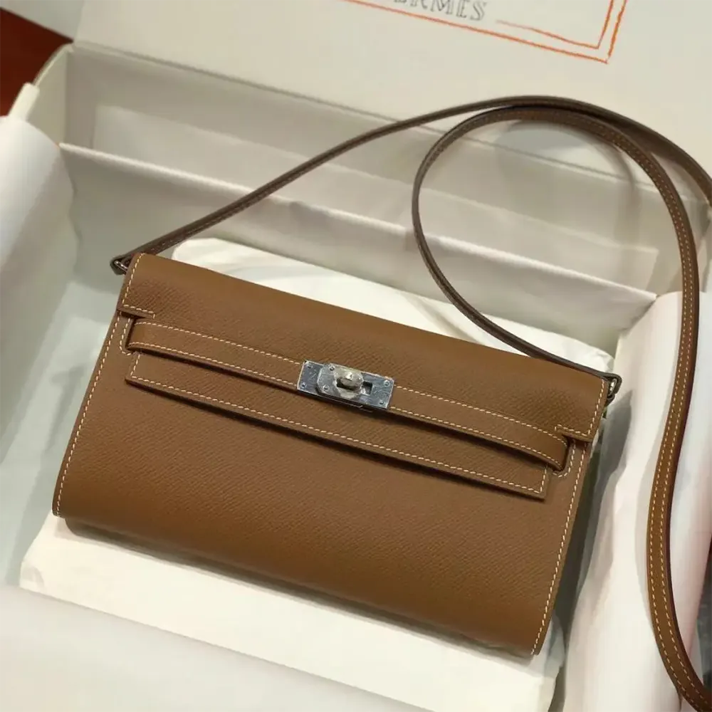 Hermes Women Kelly To Go in Epsom Leather-Brown/Silver - image 4