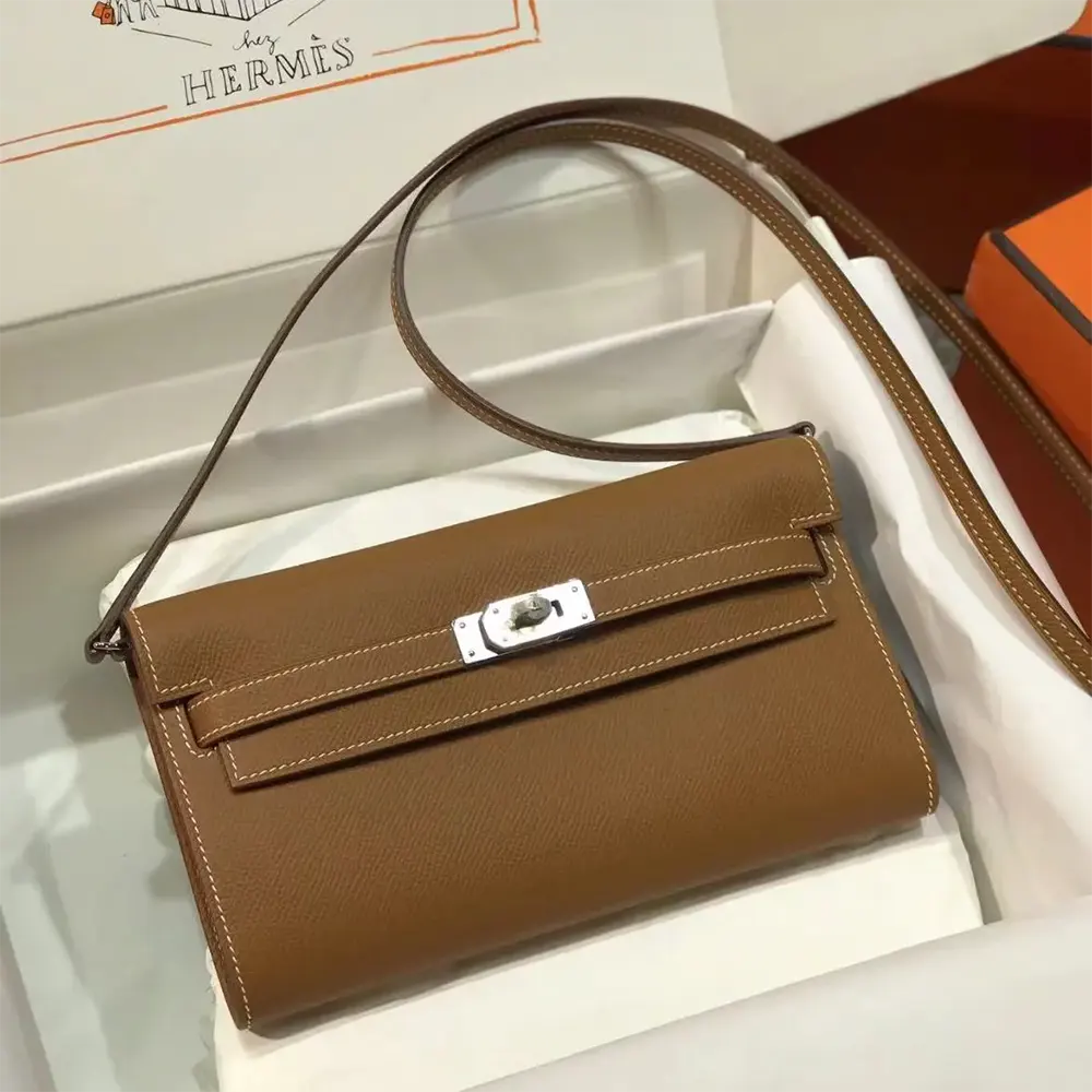 Hermes Women Kelly To Go in Epsom Leather-Brown/Silver - image 5