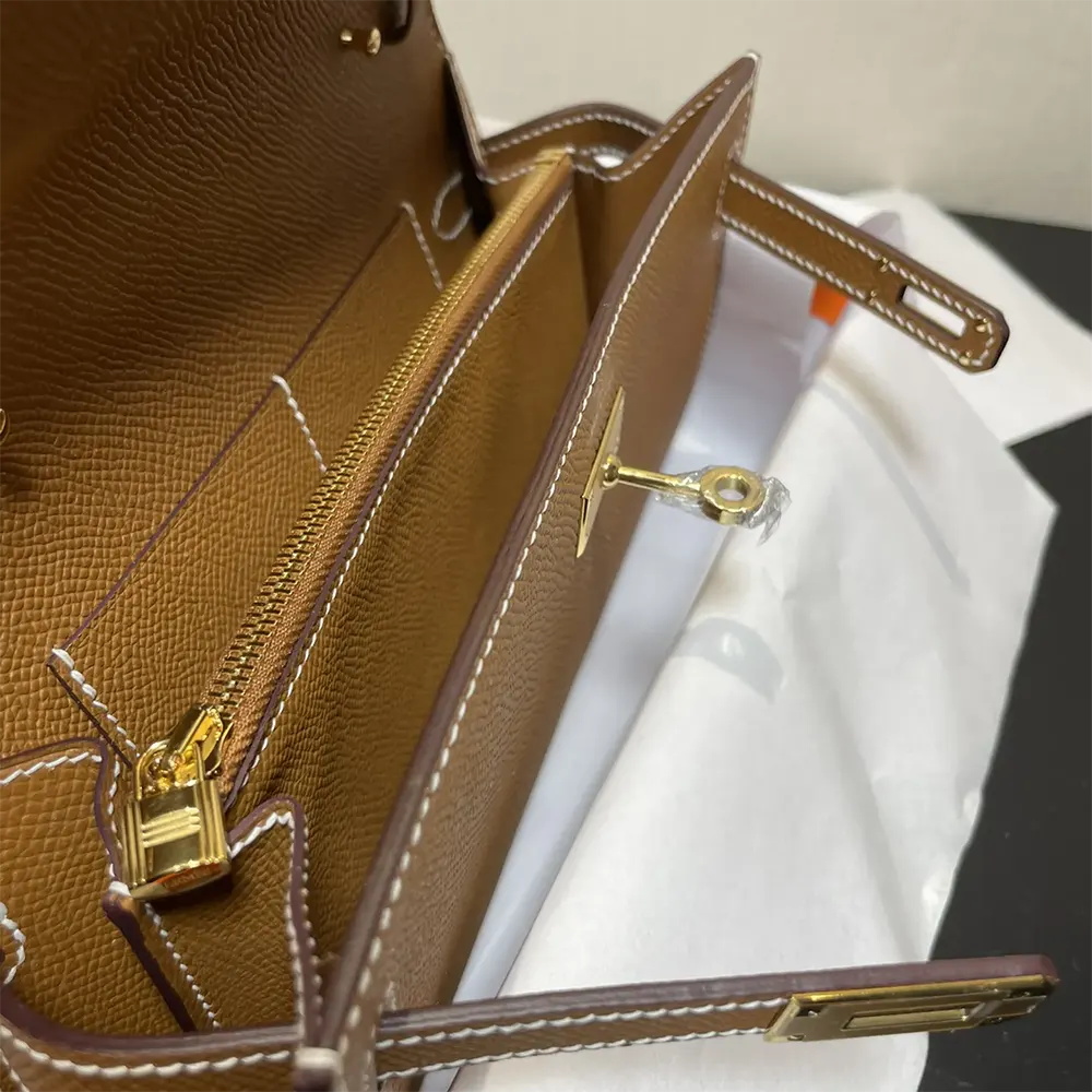 Hermes Women Kelly To Go in Epsom Leather-Brown/Gold - image 8