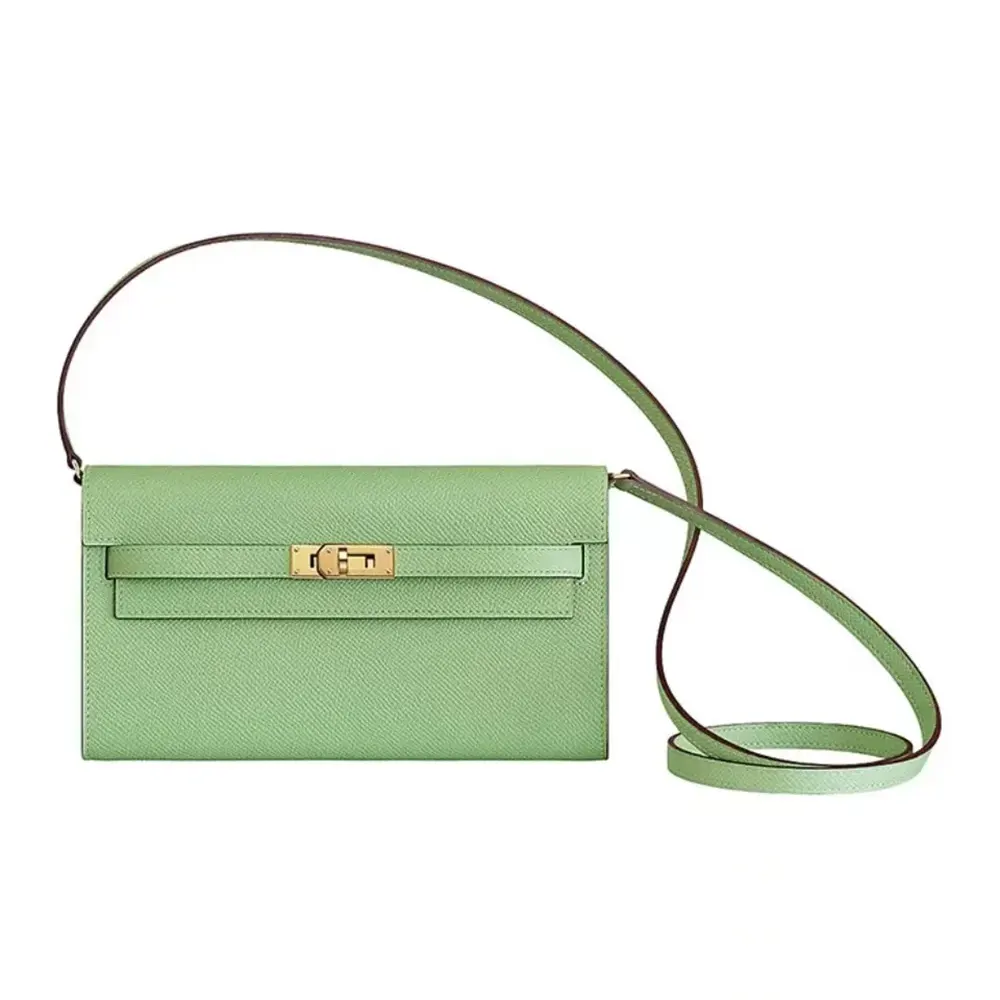 Hermes Women Kelly To Go in Epsom Leather-Green/Gold