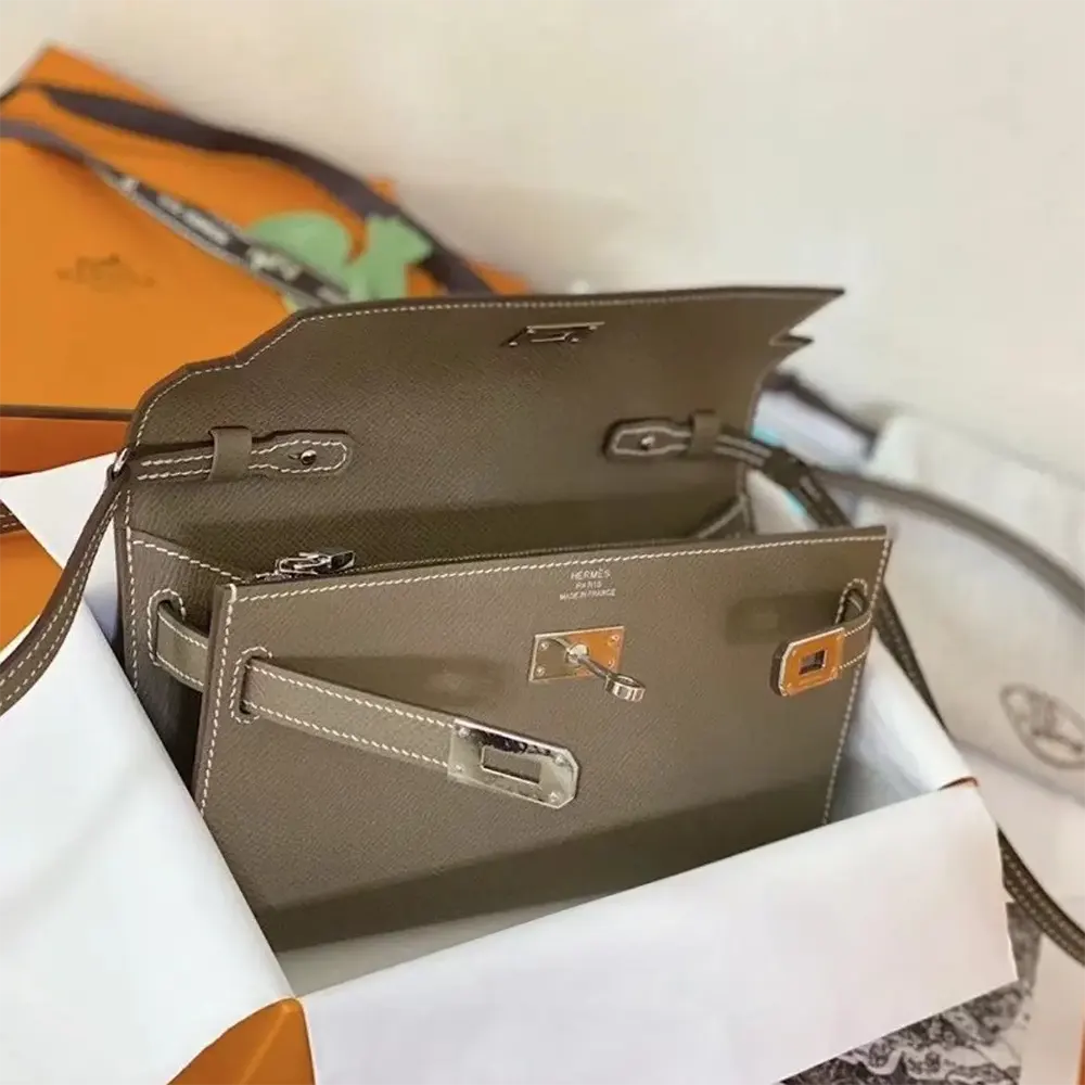 Hermes Women Kelly To Go in Epsom Leather-Grey/Silver - image 7