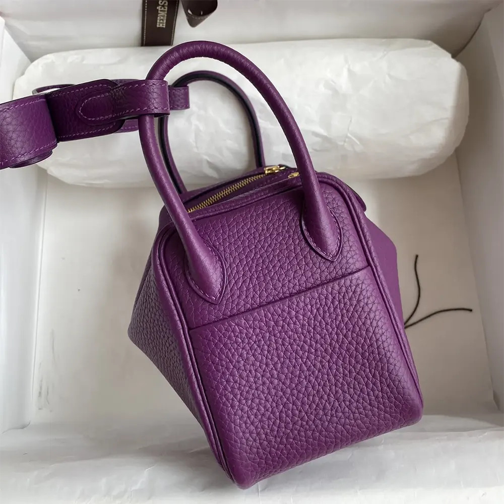 Side view showing silhouette of Hermes Women Lindy Mini 19 handbag