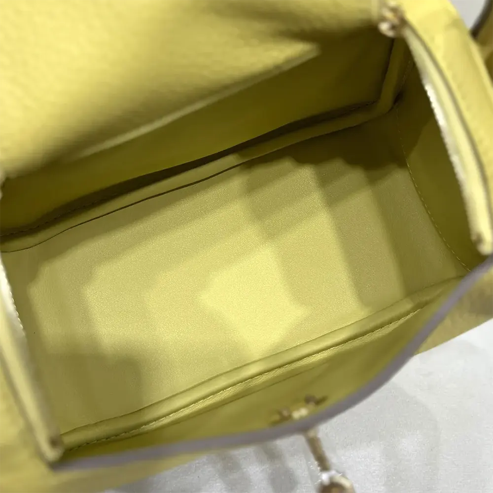 Hermes Women Lindy Mini 19 in Clemence Leather-Yellow/Gold - image 9