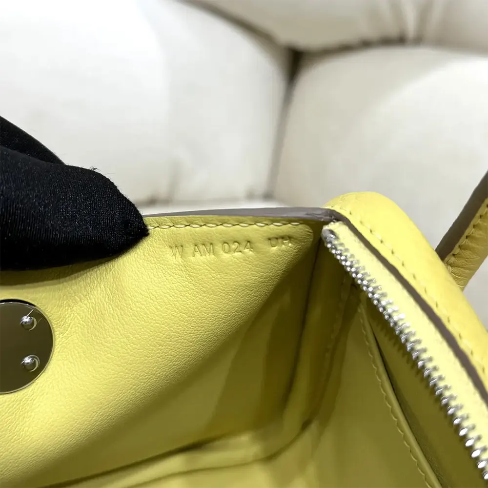 Hermes Women Lindy Mini 19 in Clemence Leather-Yellow/Silver - image 10
