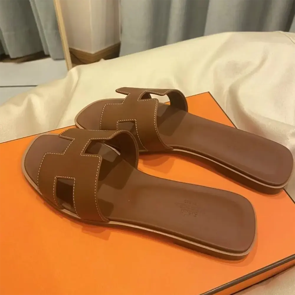 Hermes Women Oran Sandal-Brown - image 4