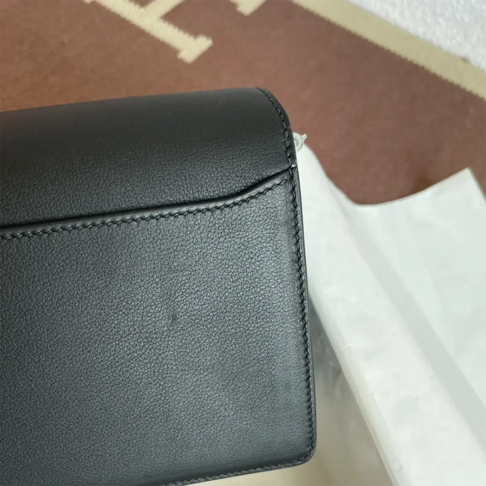 Hermes Women Roulis Mini Bag in Evercolor Calfskin-Black/Silver - image 6