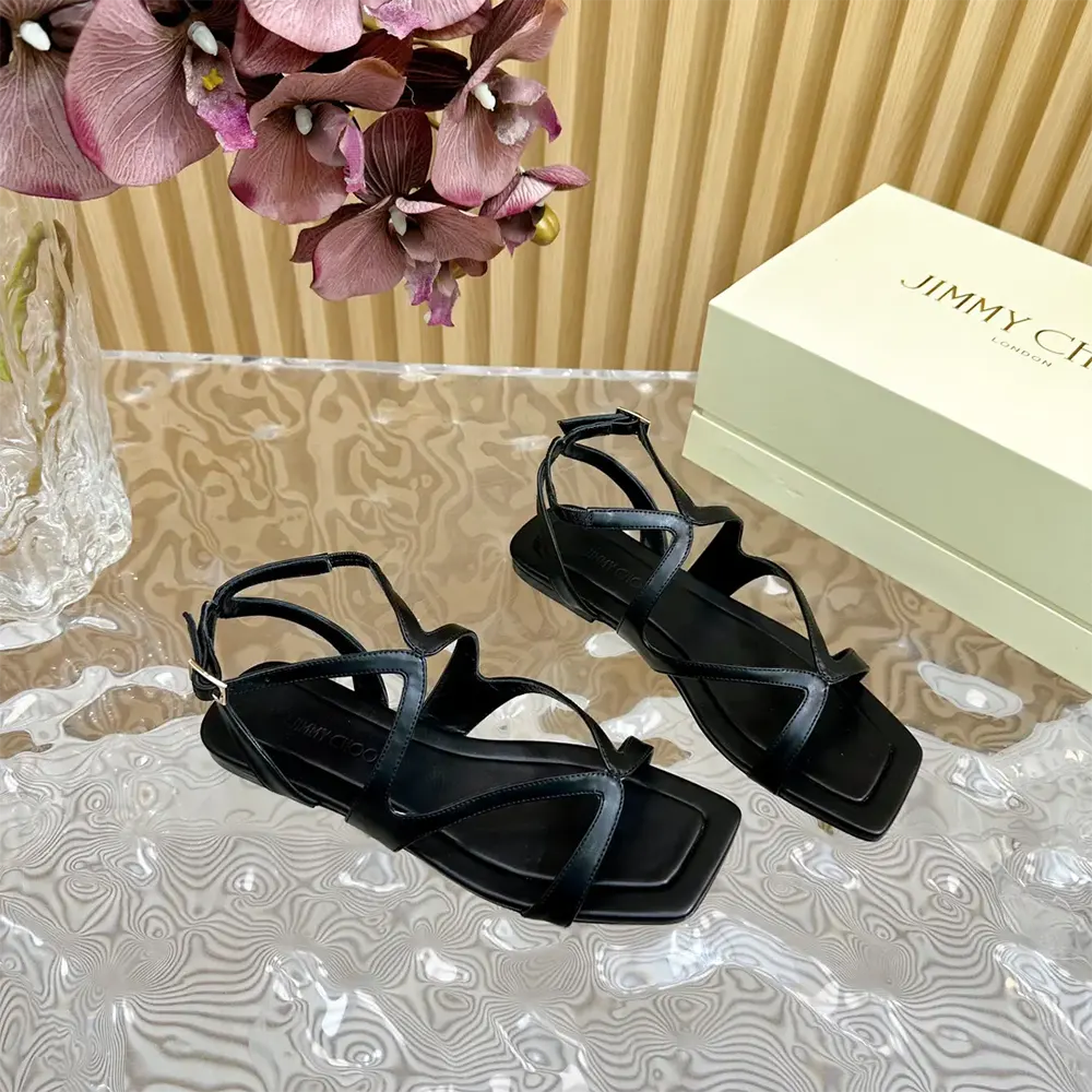 Jimmy Choo Women Ayla Flat Black Nappa Leather Flats - image 6