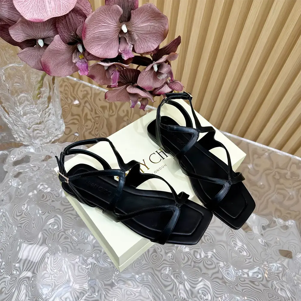 Jimmy Choo Women Ayla Flat Black Nappa Leather Flats - image 5