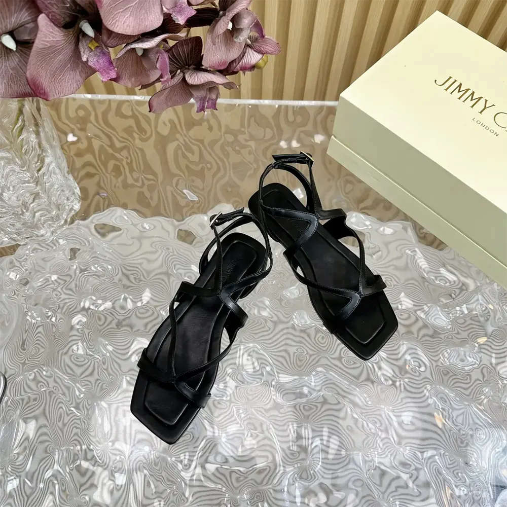 Jimmy Choo Women Ayla Flat Black Nappa Leather Flats - image 8