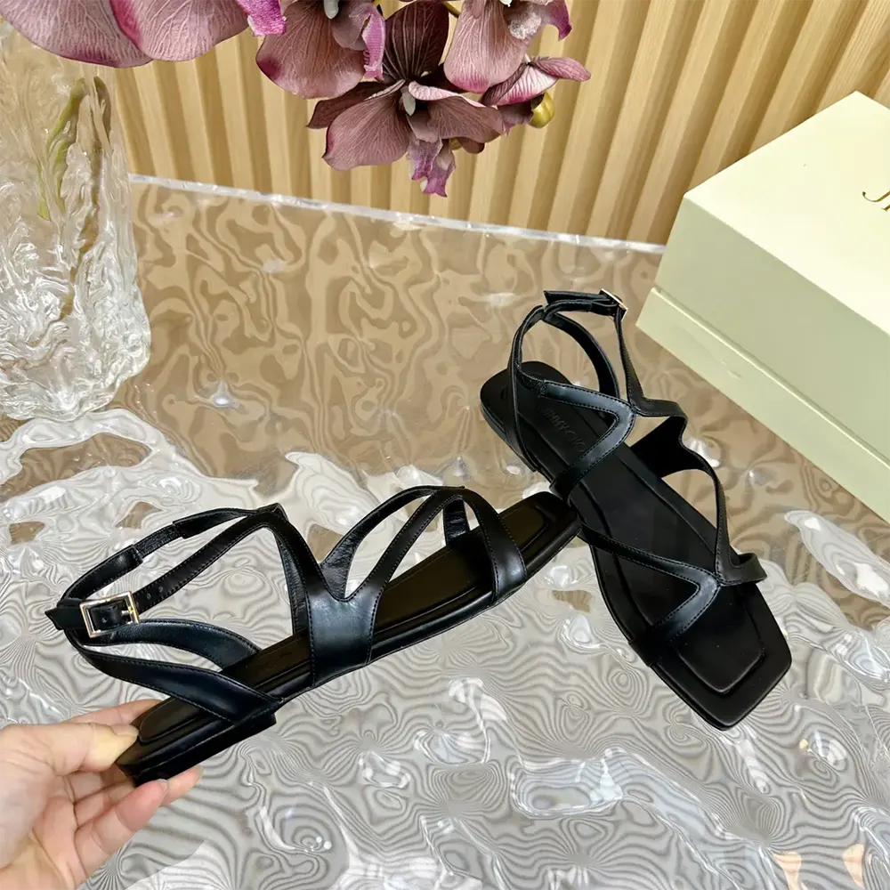 Jimmy Choo Women Ayla Flat Black Nappa Leather Flats - image 10