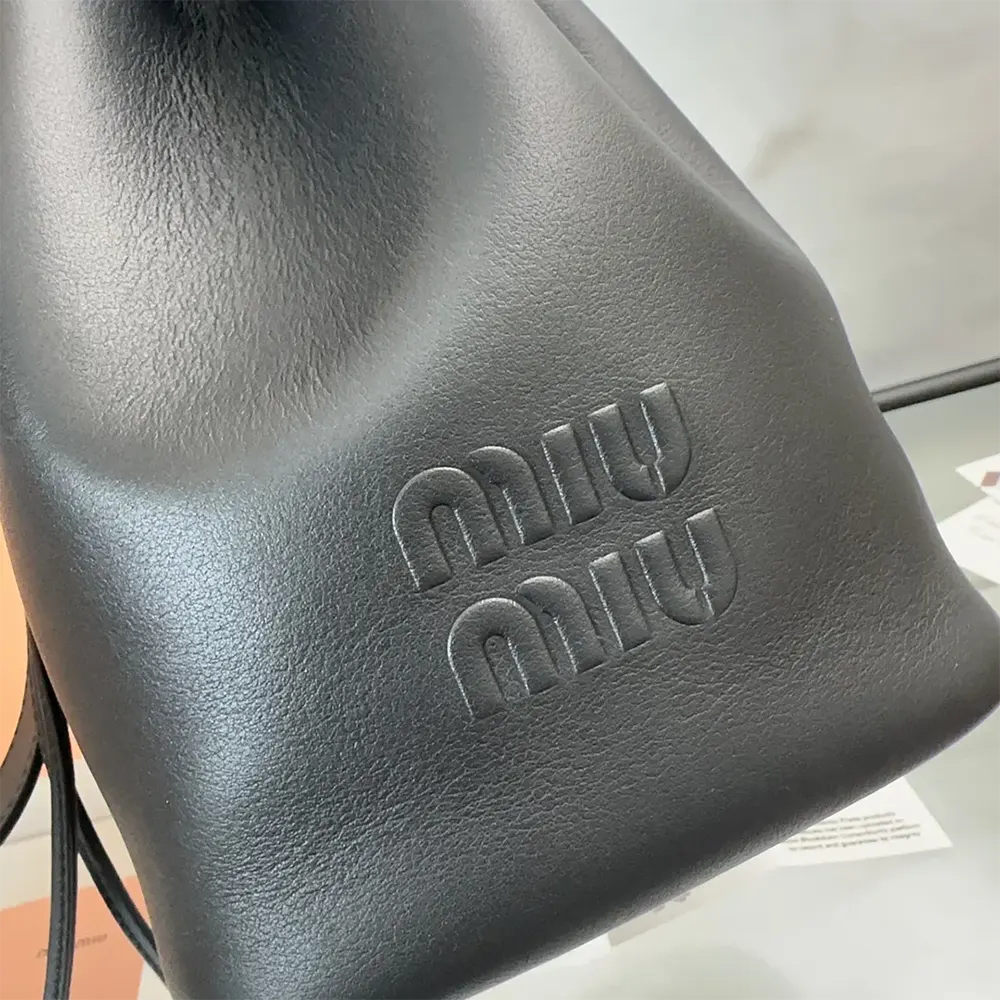 Miu Miu Women Leather Bucket Bag-Black 5BE090_2CRM_F0002_V_OOO - image 7
