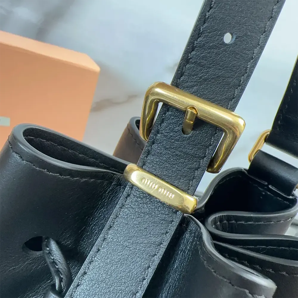 Miu Miu Women Leather Bucket Bag-Black 5BE090_2CRM_F0002_V_OOO - image 8