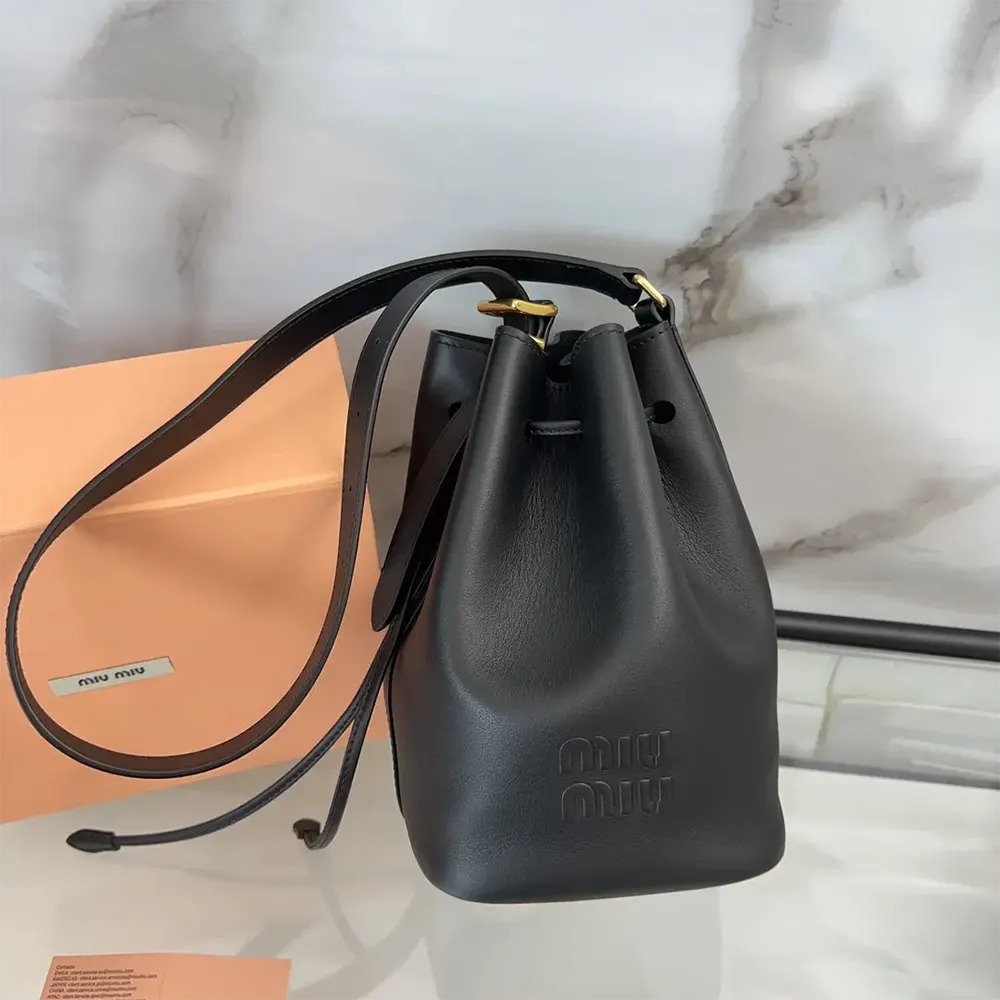Miu Miu Women Leather Bucket Bag-Black 5BE090_2CRM_F0002_V_OOO - image 5