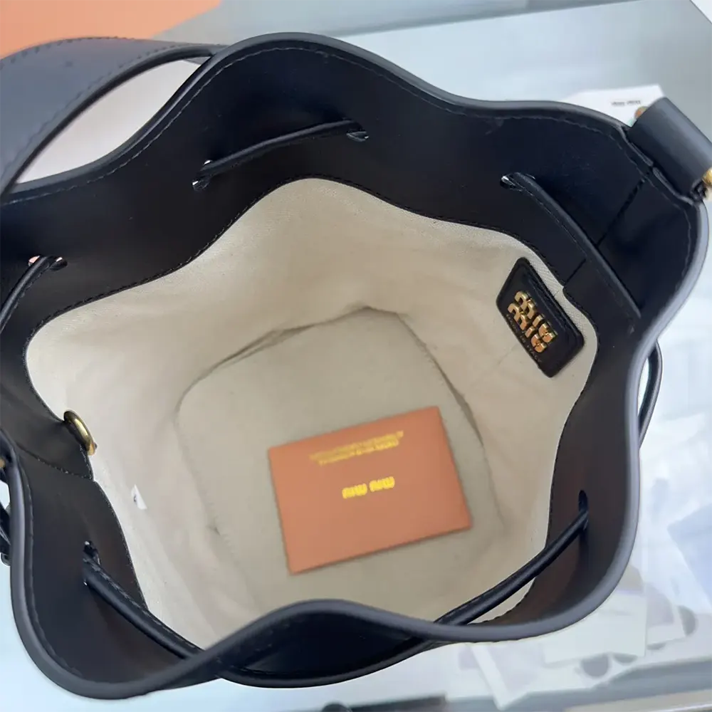 Miu Miu Women Leather Bucket Bag-Black 5BE090_2CRM_F0002_V_OOO - image 9