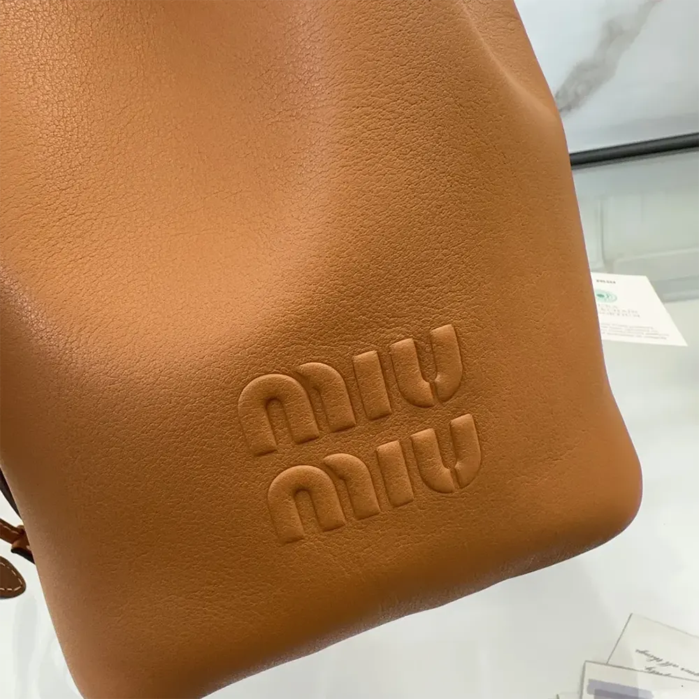 Miu Miu Women Leather Bucket Bag-Black 5BE090_2CRM_F0046_V_OOO - image 7