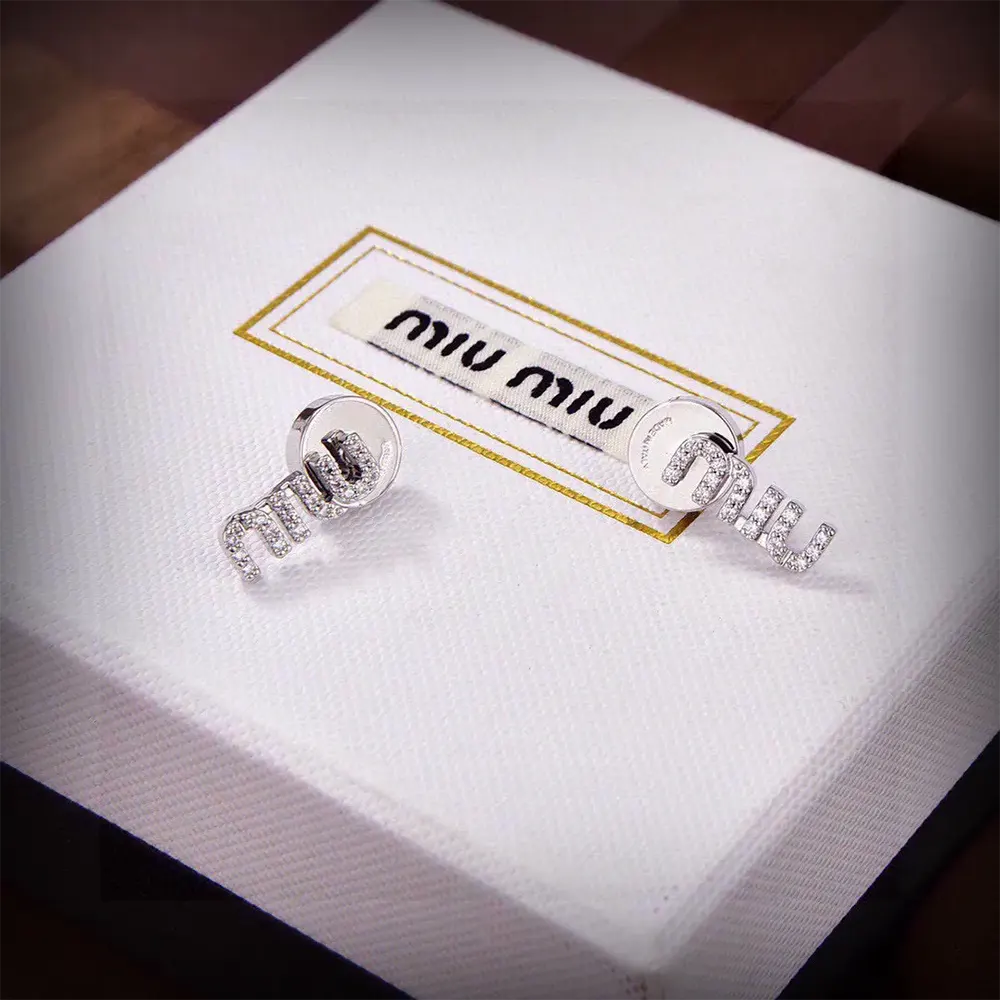 Miu Miu Women Metal Earrings with Crystals - image 4