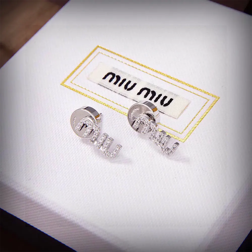 Miu Miu Women Metal Earrings with Crystals - image 5