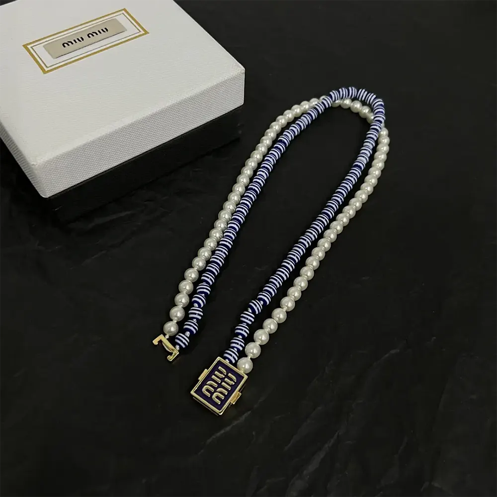 Miu Miu Women Metal and Synthetic Pearl Choker - image 5