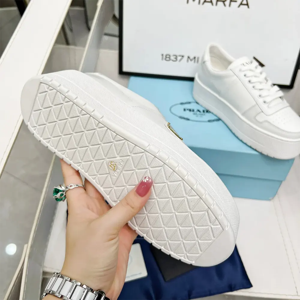 Prada Women Downtown Bold Leather Sneakers - image 10