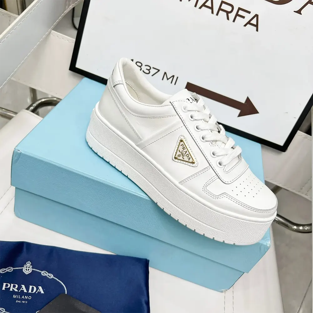 Prada Women Downtown Bold Leather Sneakers - image 6
