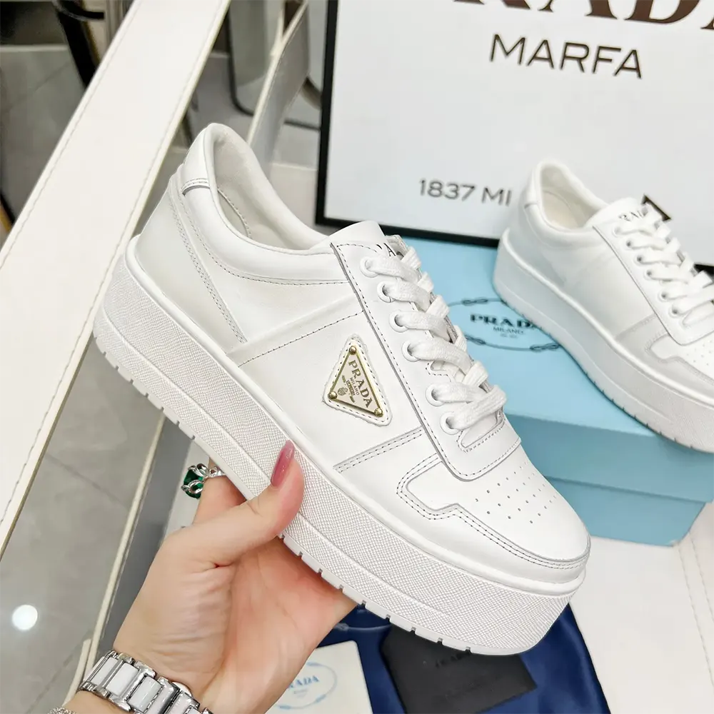 Prada Women Downtown Bold Leather Sneakers - image 8