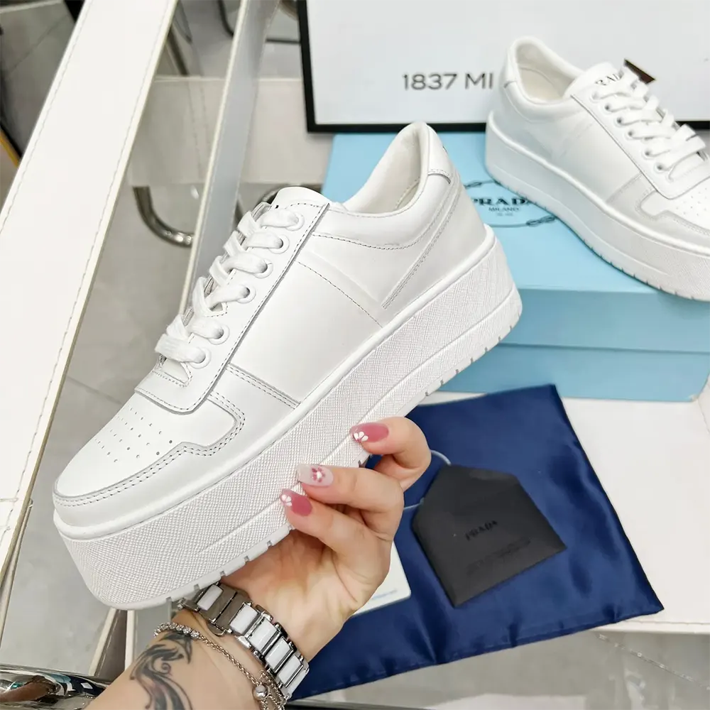 Prada Women Downtown Bold Leather Sneakers - image 7