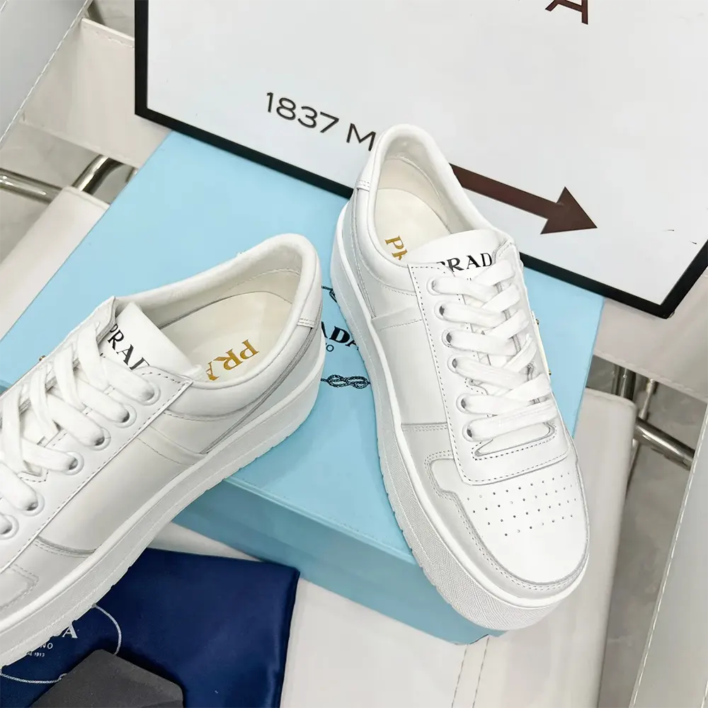 Prada Women Downtown Bold Leather Sneakers - image 5