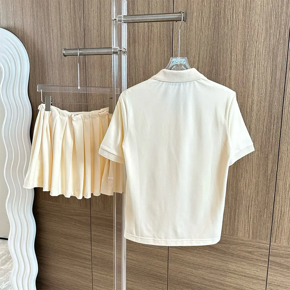 Side angle showing silhouette of Prada Women Piqué Polo Shirt