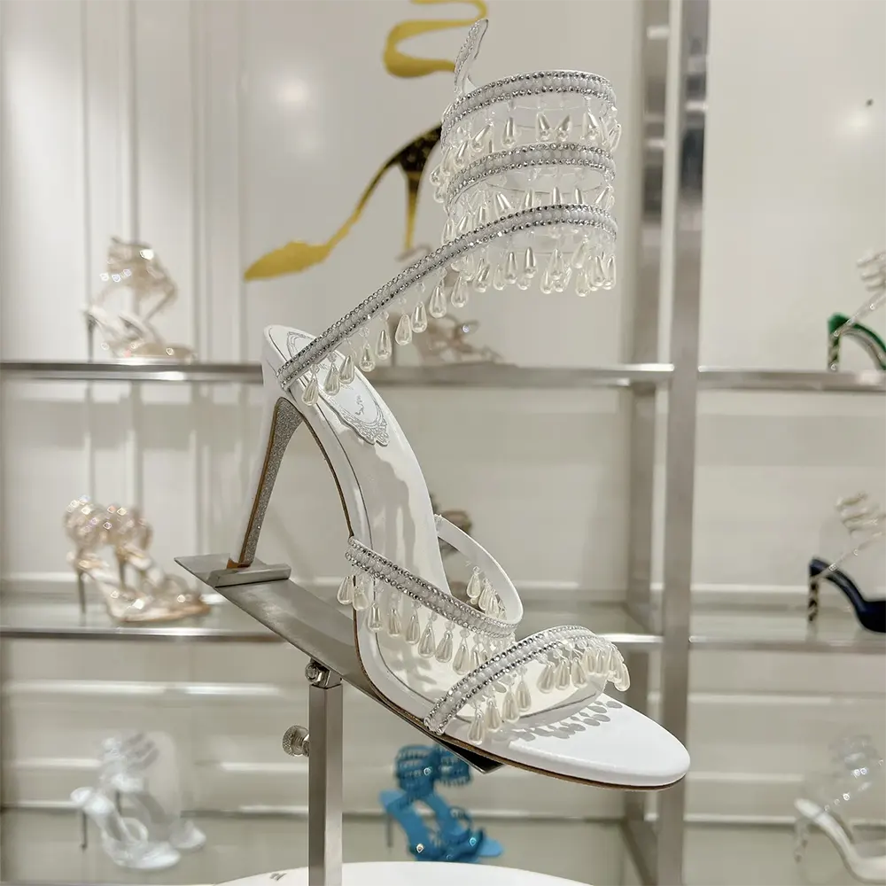 Rene Caovilla Women Chandelier Ivory Sandal 105 - image 6