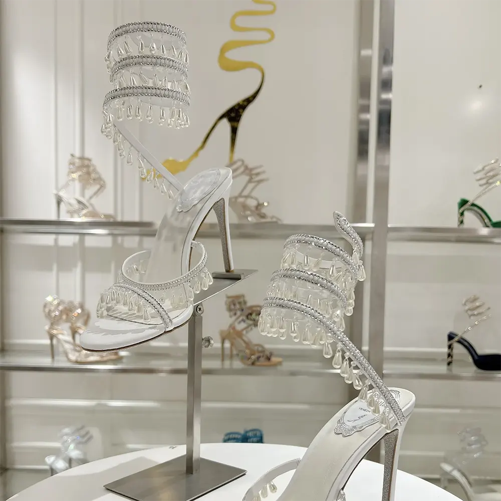 Rene Caovilla Women Chandelier Ivory Sandal 105 - image 9