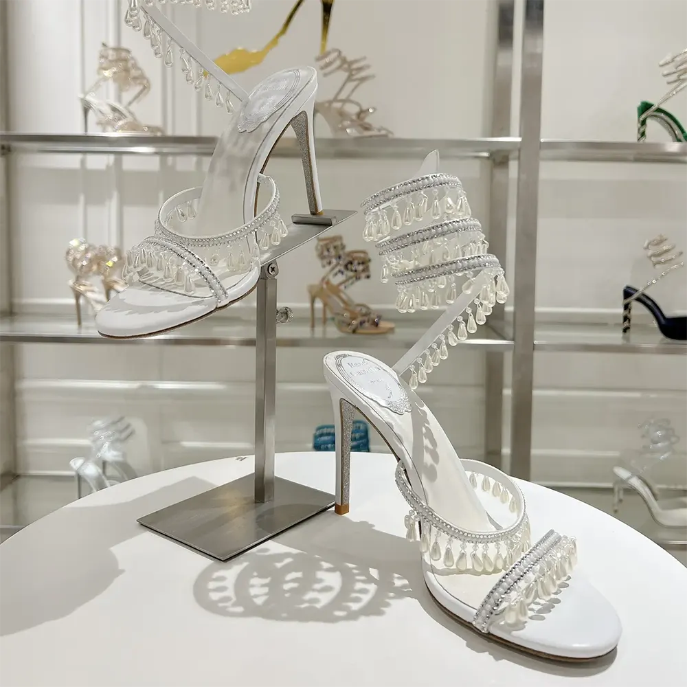 Rene Caovilla Women Chandelier Ivory Sandal 105 - image 7