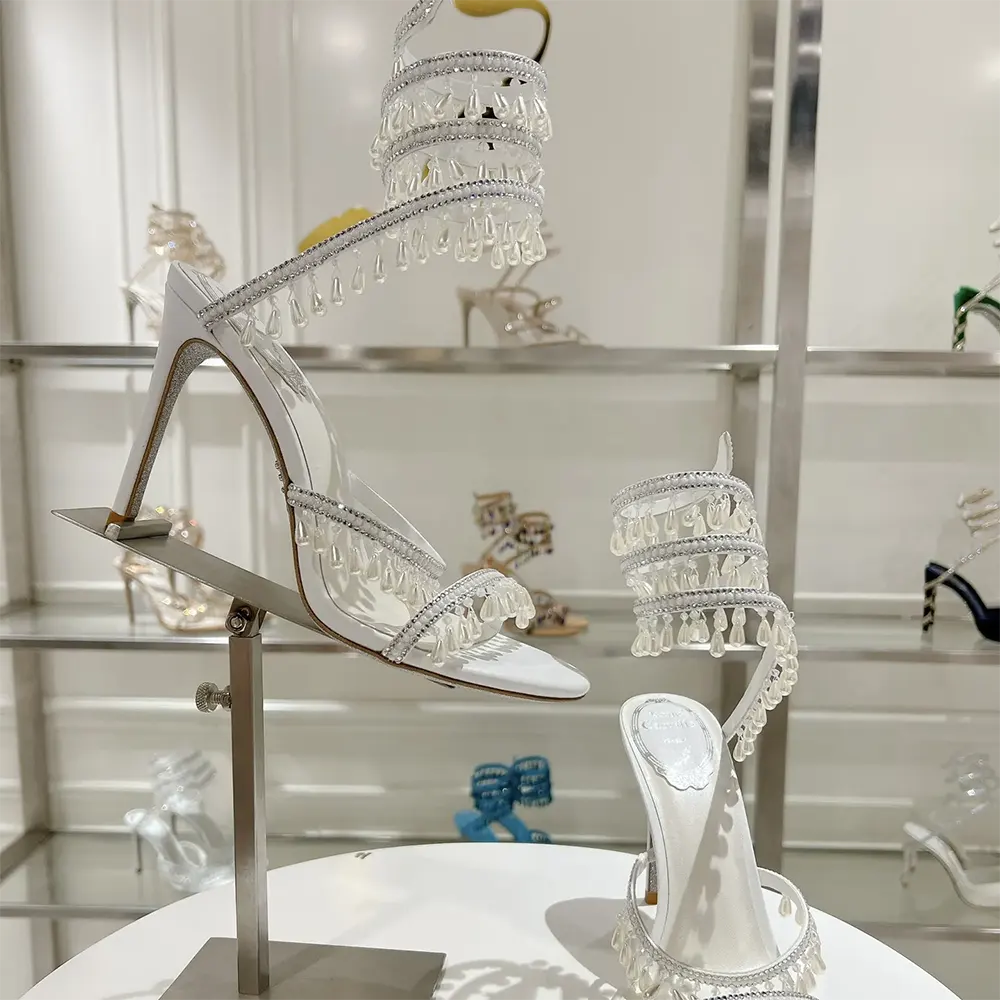 Rene Caovilla Women Chandelier Ivory Sandal 105 - image 8