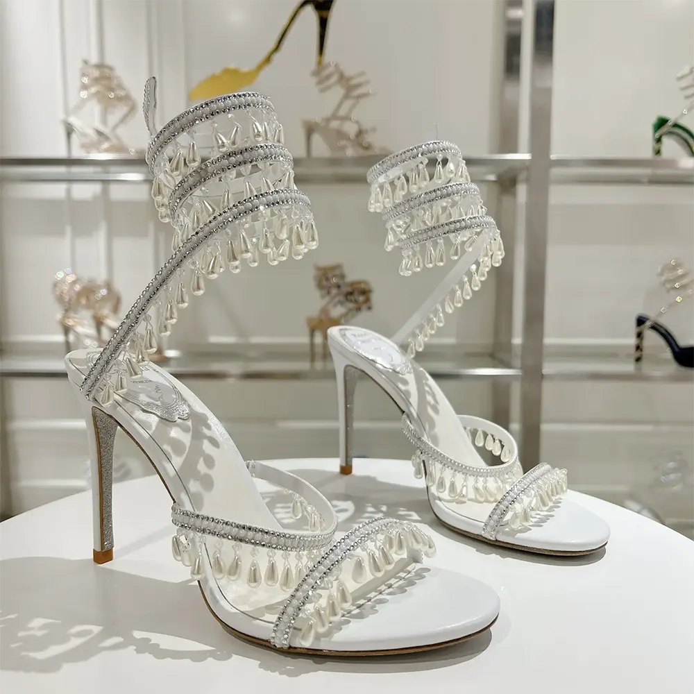 Rene Caovilla Women Chandelier Ivory Sandal 105 - image 4