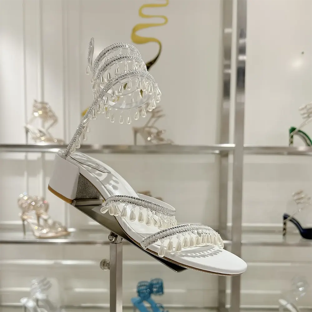 Rene Caovilla Women Chandelier Ivory Sandal 40 - image 8