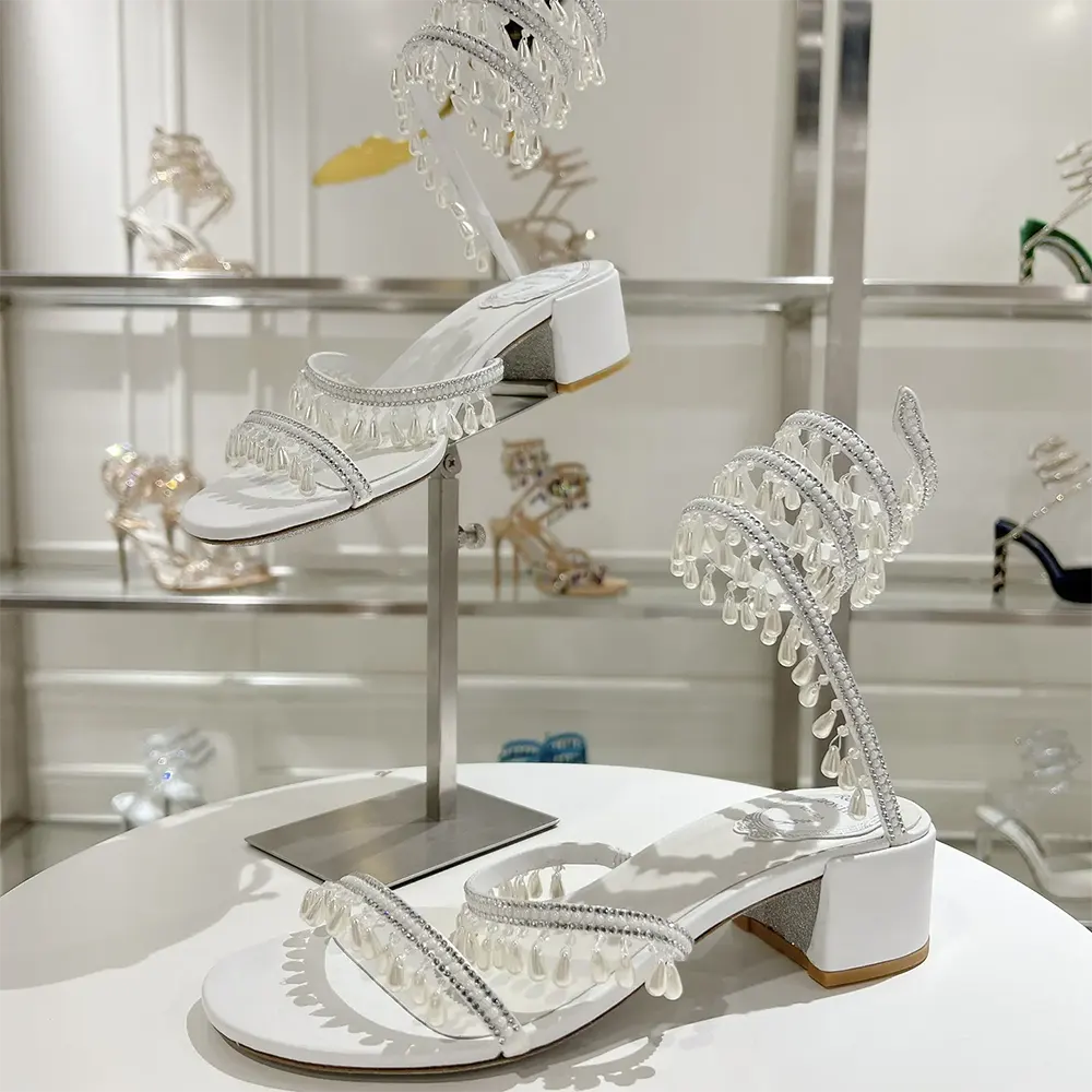 Rene Caovilla Women Chandelier Ivory Sandal 40 - image 6