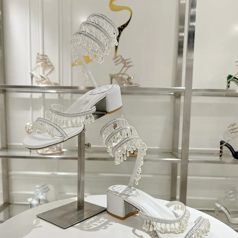 Rene Caovilla Women Chandelier Ivory Sandal 40 - image 9