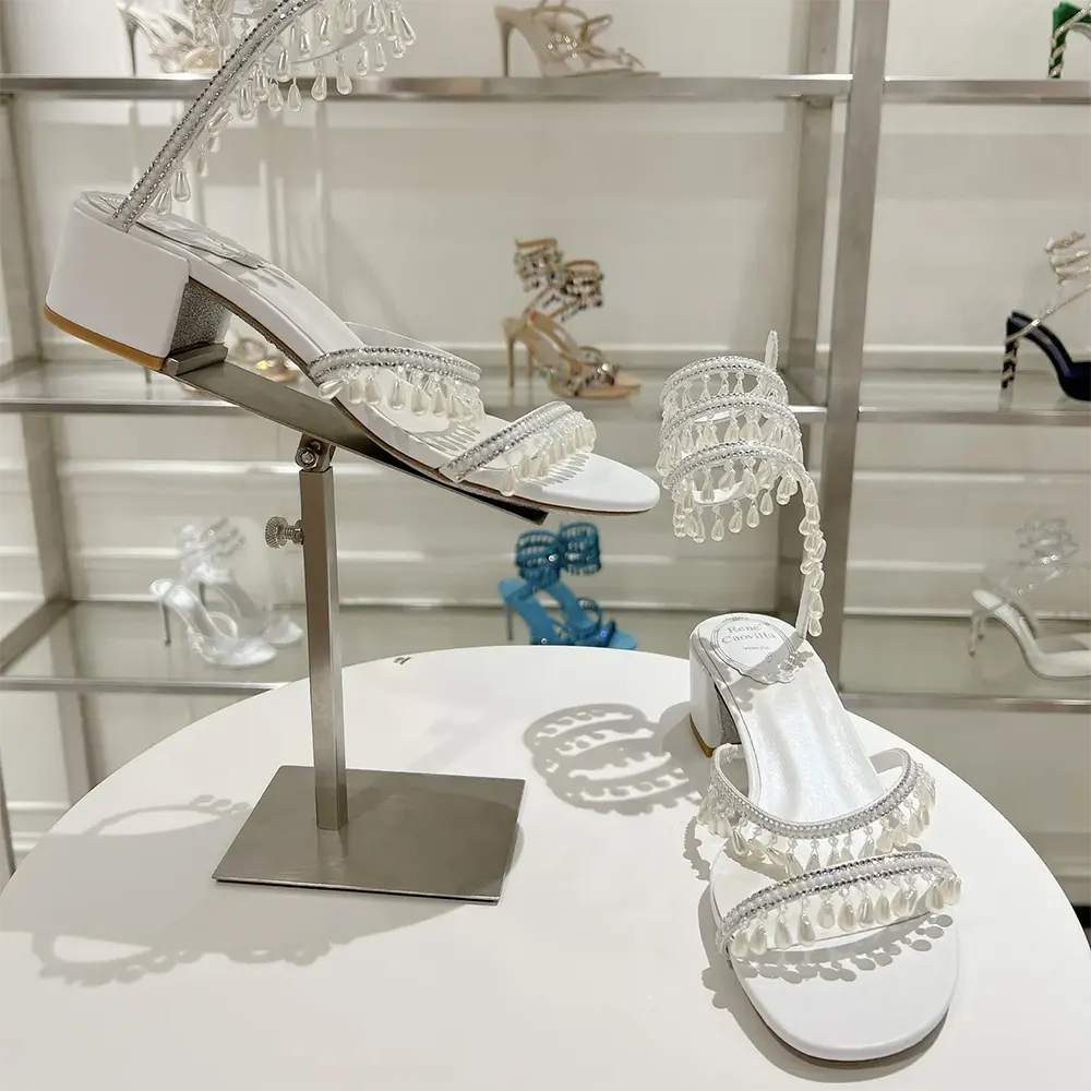 Rene Caovilla Women Chandelier Ivory Sandal 40 - image 7