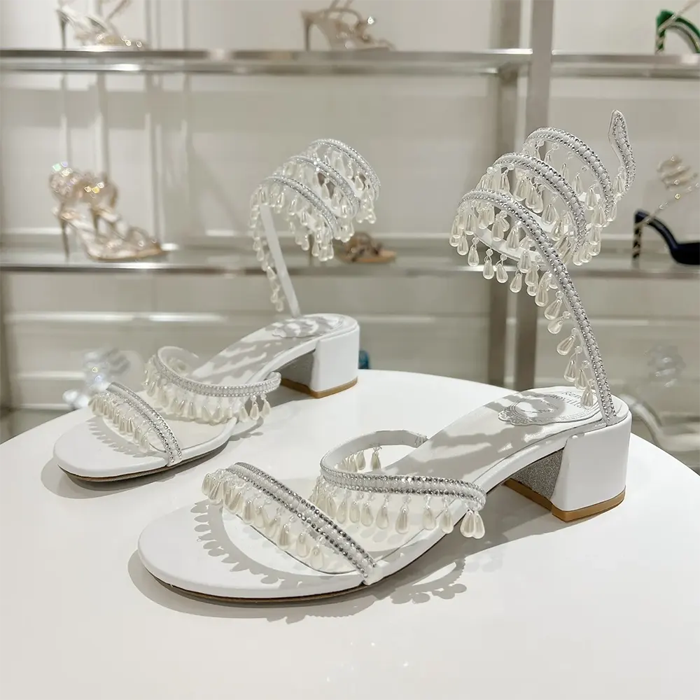 Rene Caovilla Women Chandelier Ivory Sandal 40 - image 4