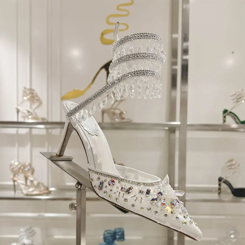 Rene Caovilla Women Chandelier White Pump 80 - image 7