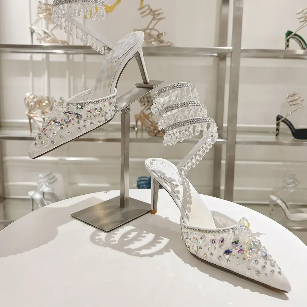 Rene Caovilla Women Chandelier White Pump 80 - image 8
