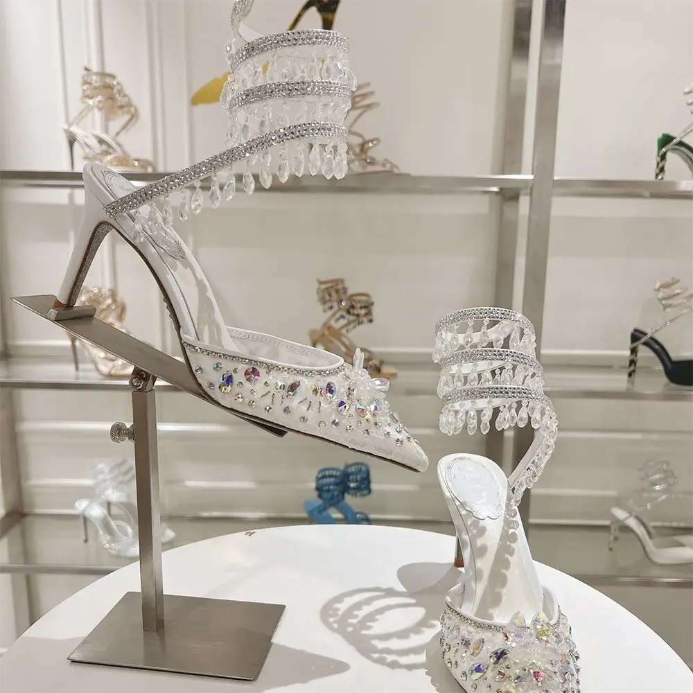 Rene Caovilla Women Chandelier White Pump 80 - image 5
