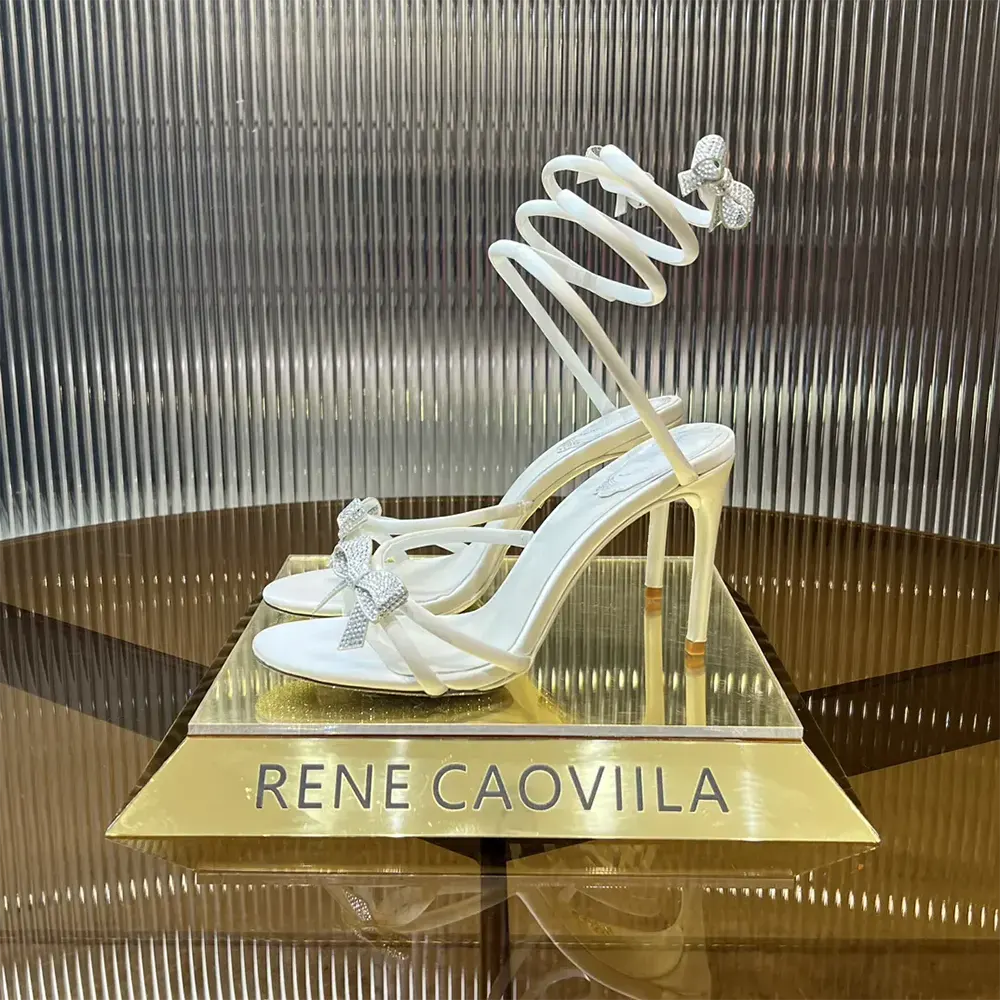 Rene Caovilla Women Cleo Ivory Sandal with Bows 105 - image 4